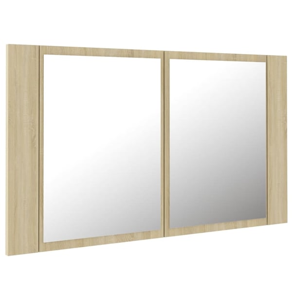 vidaXL LED-speilskap sonoma eik 80x12x45 cm akryl