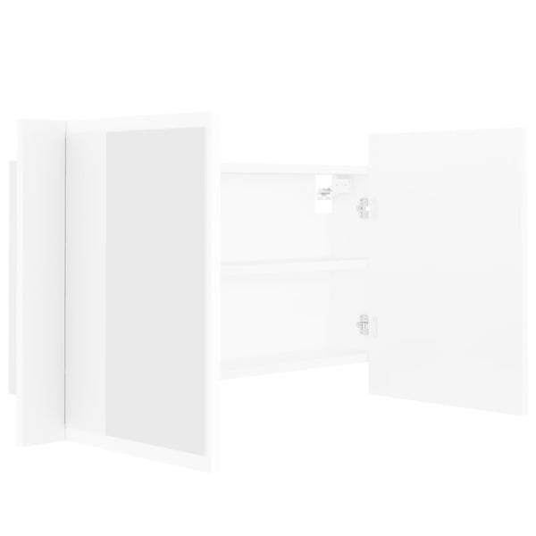 vidaXL LED-speilskap hvit 80x12x45 cm akryl