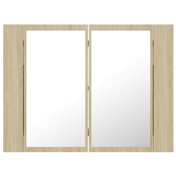 vidaXL LED-speilskap sonoma eik 60x12x45 cm akryl