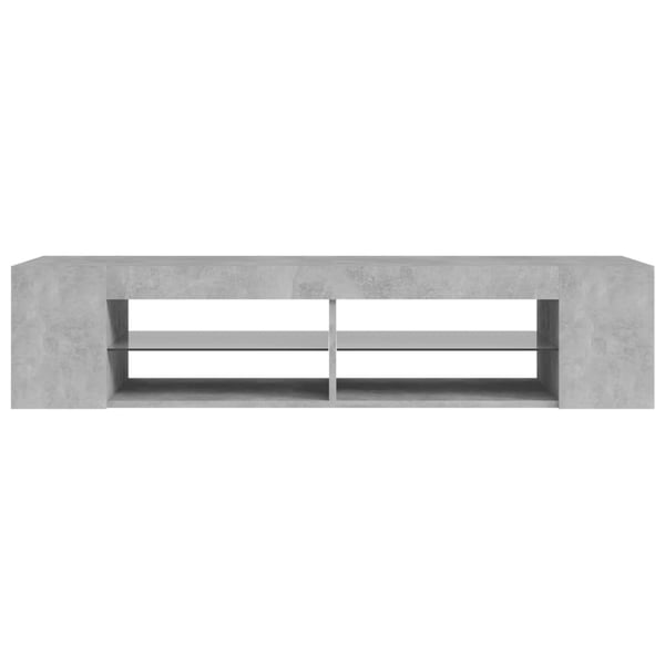 vidaXL TV-benk med LED-lys betonggrå 135x39x30 cm