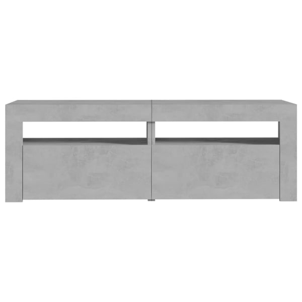 vidaXL TV-benk med LED-lys betonggrå 120x35x40 cm