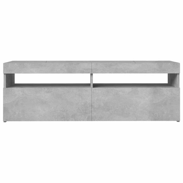 vidaXL TV-benk med LED-lys betonggrå 120x35x40 cm