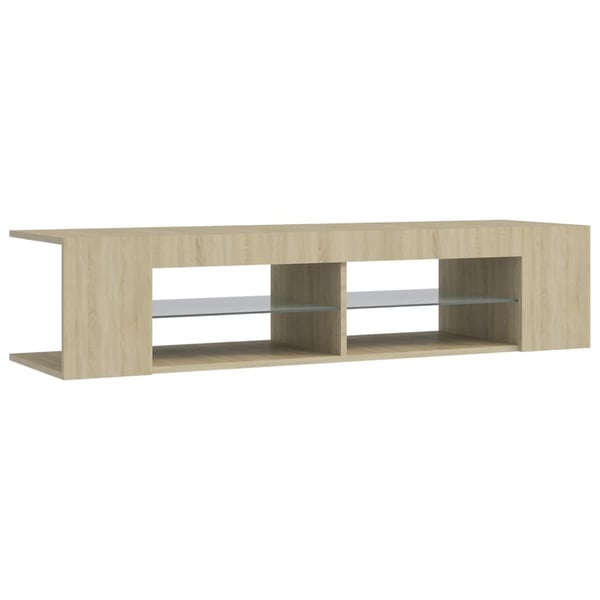 vidaXL TV-benk med LED-lys sonoma eik 135x39x30 cm