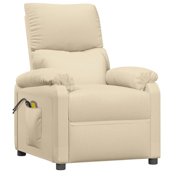 vidaXL eldrevet massagestol stof cremefarvet