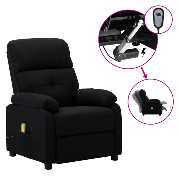 vidaXL eldrevet massagestol stof sort
