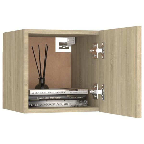 vidaXL sengeskab 30,5x30x30 cm spånplade sonoma-eg