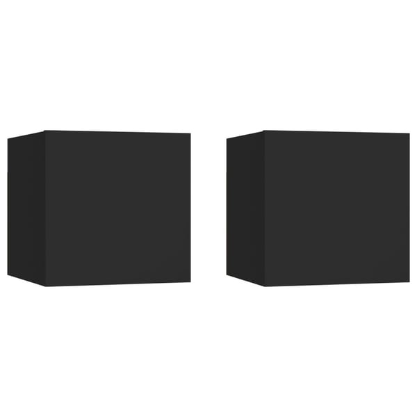 vidaXL sengeskabe 2 stk. 30,5x30x30 cm spånplade sort