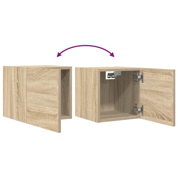 vidaXL Vegghengt TV-benk sonoma eik 30,5x30x30 cm