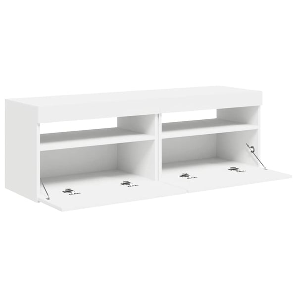vidaXL TV-benker med LED-lys 2 stk hvit 60x35x40 cm