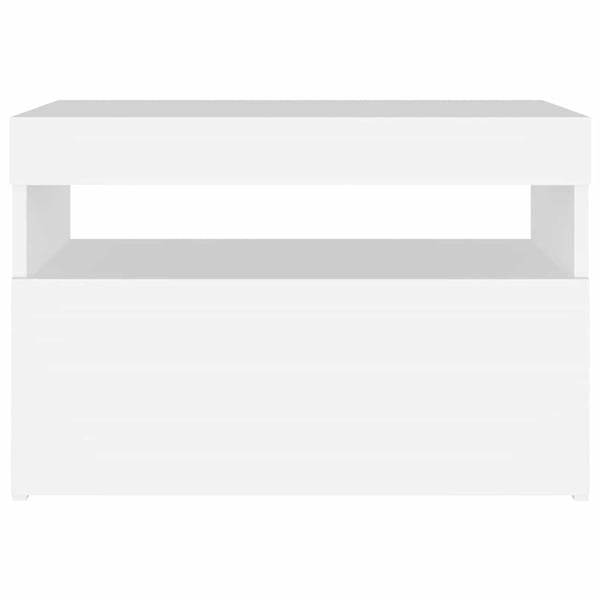 vidaXL TV-benk med LED-lys hvit 60x35x40 cm