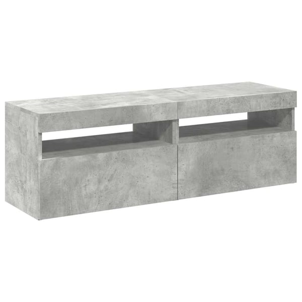 vidaXL TV-benker med LED-lys 2 stk betonggrå 60x35x40 cm