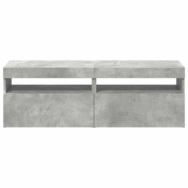 vidaXL TV-benker med LED-lys 2 stk betonggrå 60x35x40 cm