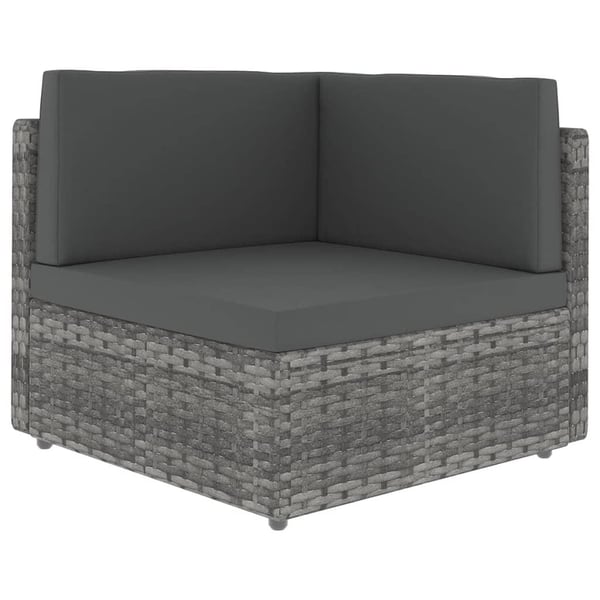 vidaXL loungesæt til haven 8 dele med hynder polyrattan grå