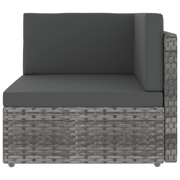 vidaXL loungesæt til haven 10 dele med hynder polyrattan grå