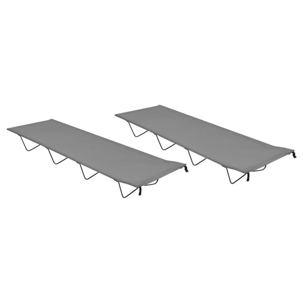 vidaXL Retkisängyt 2 kpl 180x60x19 cm Oxford-kangas ja teräs harmaa
