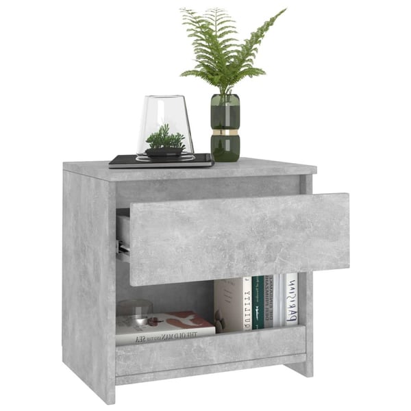 vidaXL sengeborde 2 stk. 40x30x39 cm spånplade betongrå