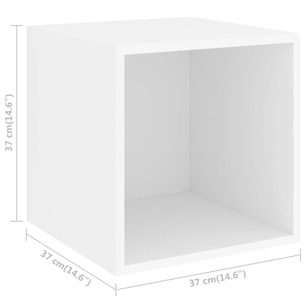 vidaXL Veggskap i 2 stk 37x37x37 cm konstruert tre hvit