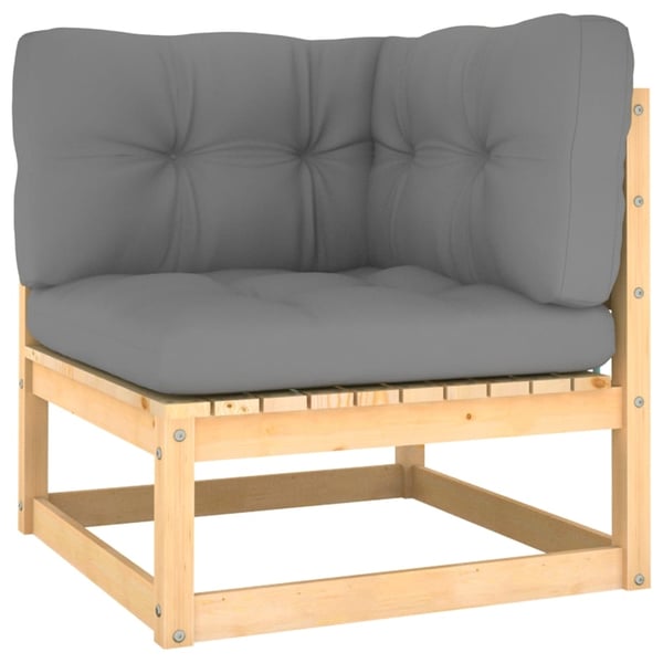 vidaXL Hagesofagruppe med puter 6 deler heltre furu