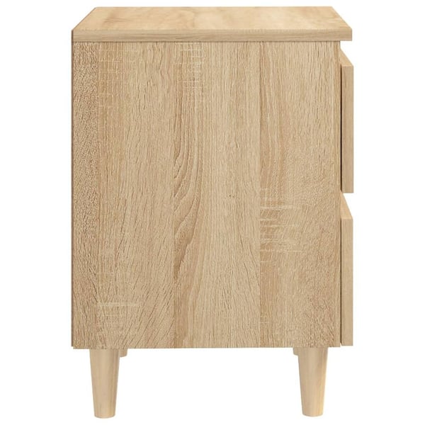 vidaXL Nattbord med heltre furuben 2 stk sonoma eik 40x35x50 cm