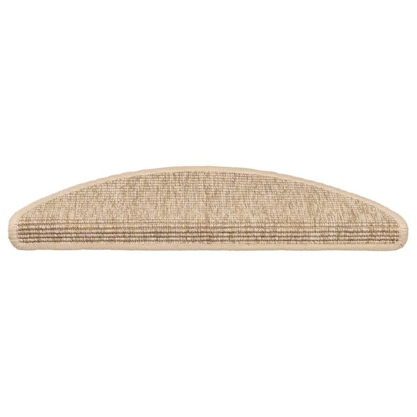 vidaXL Trappematter 15 stk 56x17x3 cm lys beige halvrund