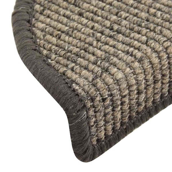 vidaXL Trappematter 15 stk 56x17x3 cm beige og grå halvrund