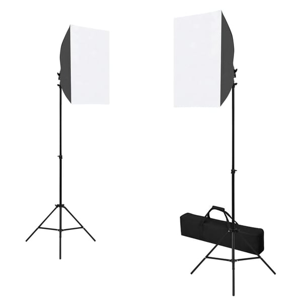 vidaXL Fotostudiosett med softbokslys, bakgrunn og reflektor