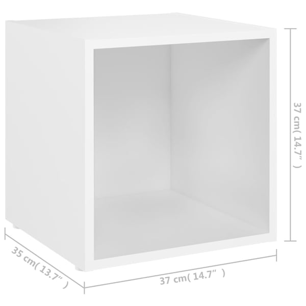 vidaXL TV-benker 2 stk hvit 37x35x37 cm sponplate