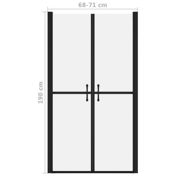 vidaXL Dusjdør frostet ESG (68-71)x190 cm