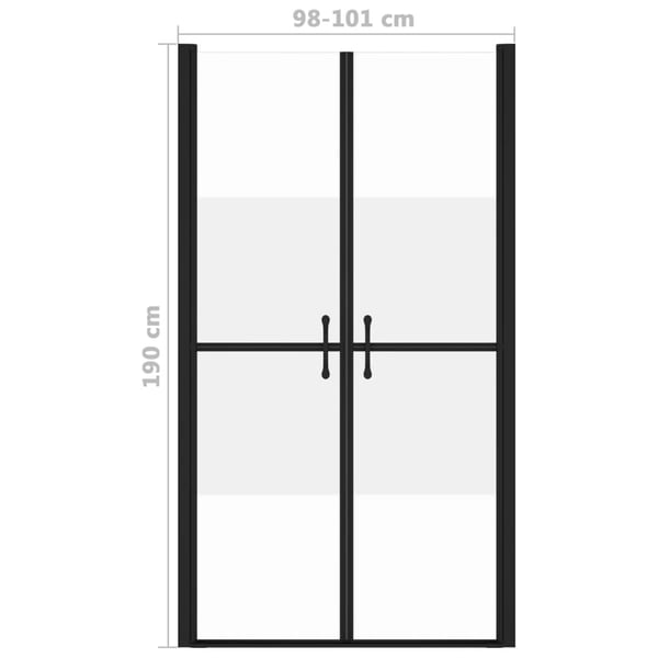 vidaXL Dusjdør halvfrostet ESG (98-101)x190 cm