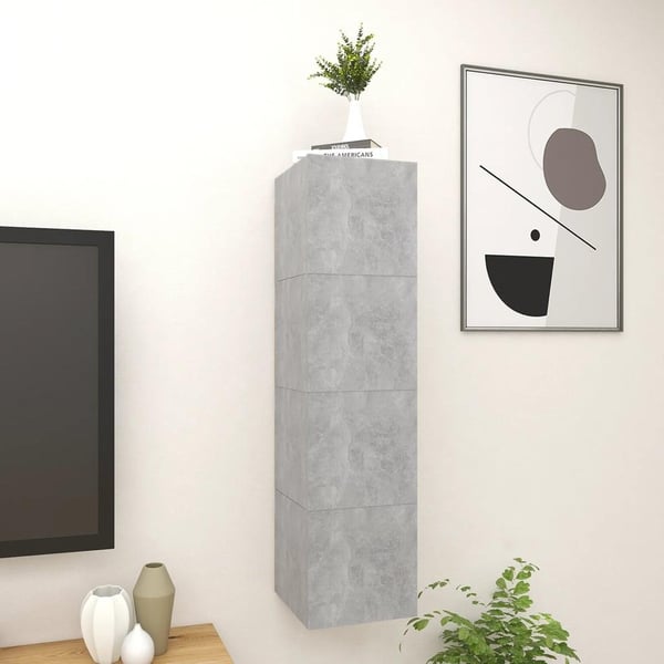 vidaXL Vegghengte TV-benker 4 stk betonggrå 30,5x30x30 cm