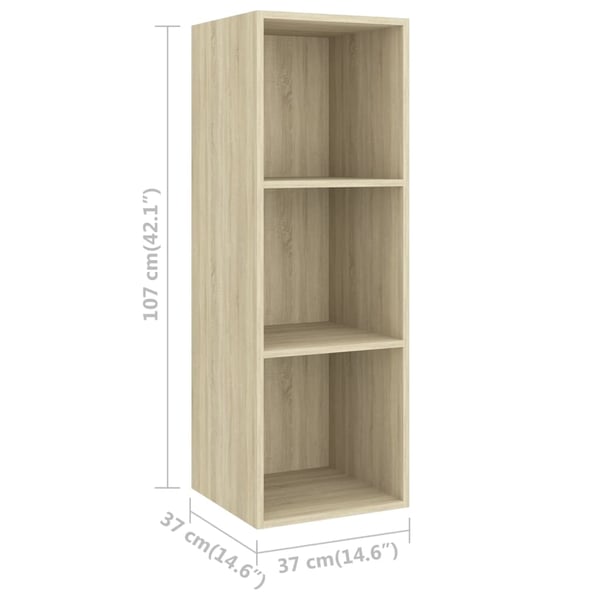 vidaXL Vegghengt TV-benk sonoma eik 37x37x107 cm konstruert tre