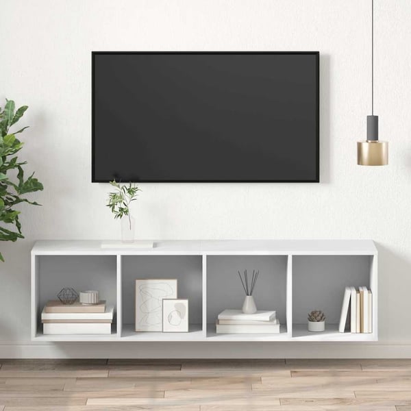 vidaXL Vegghengt TV-benk hvit 37x37x142,5 cm konstruert tre