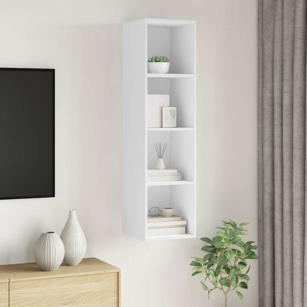 vidaXL Vegghengt TV-benk hvit 37x37x142,5 cm konstruert tre