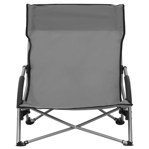 vidaXL foldbare strandstole 2 stk. stof grå