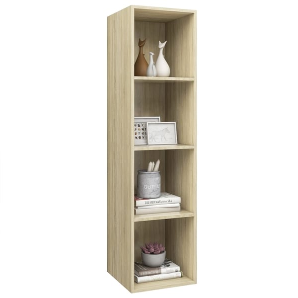 vidaXL Vegghengt TV-benk sonoma eik 37x37x142,5 cm konstruert tre