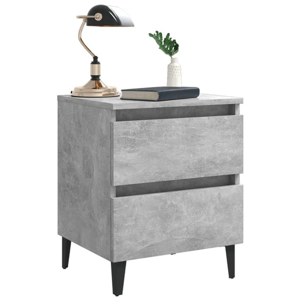 vidaXL Nattbord betonggrå 40x35x50 cm konstruert tre