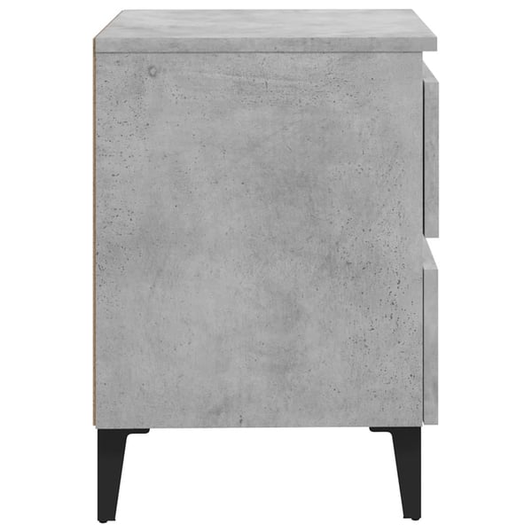 vidaXL Nattbord 2 stk betonggrå 40x35x50 cm konstruert tre