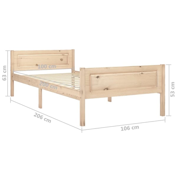vidaXL Sengeramme heltre furu 100x200 cm
