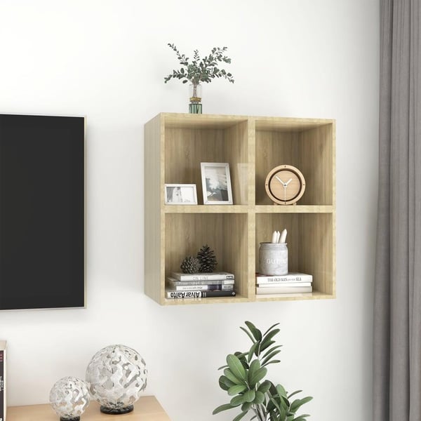 vidaXL vægskab 4 stk. 37x37x37 cm konstrueret træ sonoma-eg