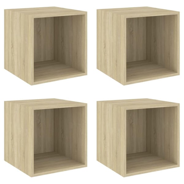 vidaXL vægskab 4 stk. 37x37x37 cm konstrueret træ sonoma-eg