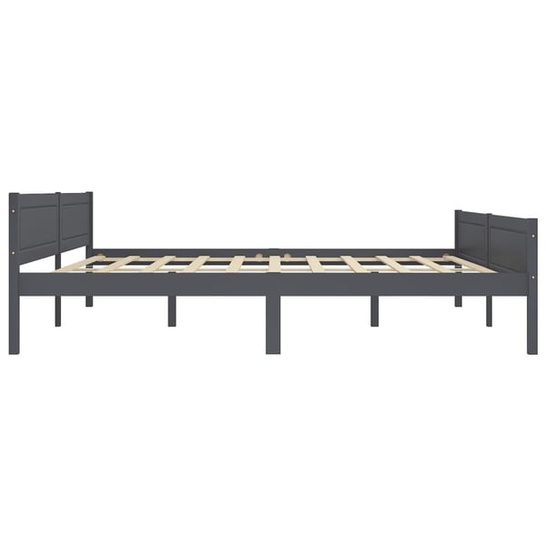 vidaXL Sengeramme heltre furu grå 200x200 cm