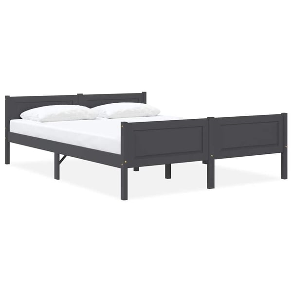 vidaXL Sengeramme heltre furu grå 160x200 cm