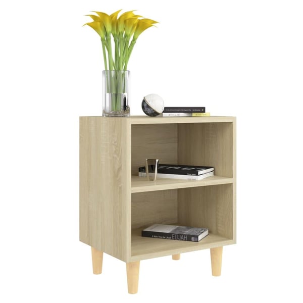 vidaXL Nattbord med ben i heltre 2 stk sonoma eik 40x30x50 cm