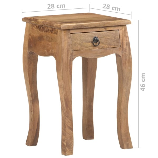 vidaXL Nattbord 28x28x46 cm heltre mango