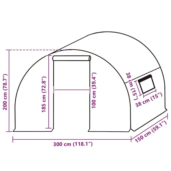 vidaXL overtræk til drivhus (4,5 m²) 3x1,5x2 m transparent