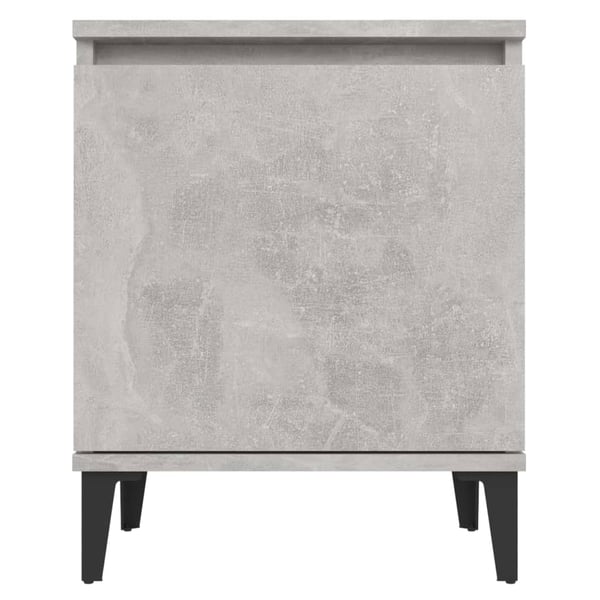 vidaXL Nattbord med metallben betonggrå 40x30x50 cm