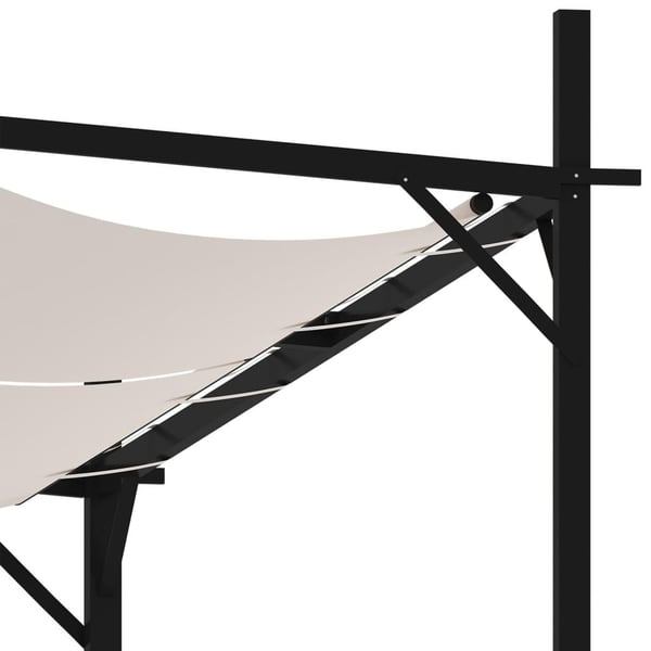 vidaXL havepavillon med udtrækkeligt tag 600x300x233 cm cremefarvet