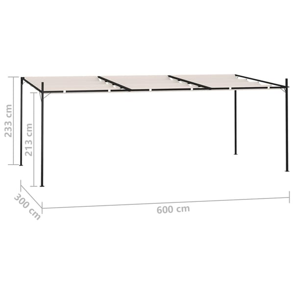 vidaXL havepavillon med udtrækkeligt tag 600x300x233 cm cremefarvet