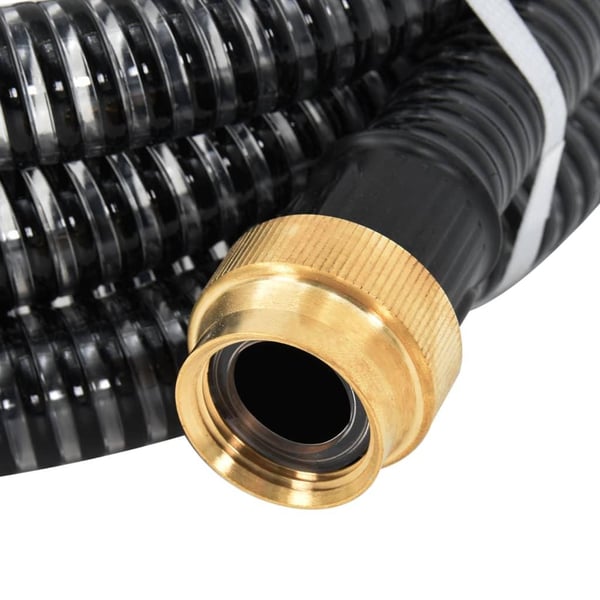 vidaXL sugeslange med messingkoblinger 1,1" 15 m PVC sort