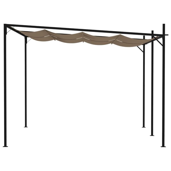 vidaXL havepavillon med udtrækkeligt tag 400x300x233 cm gråbrun